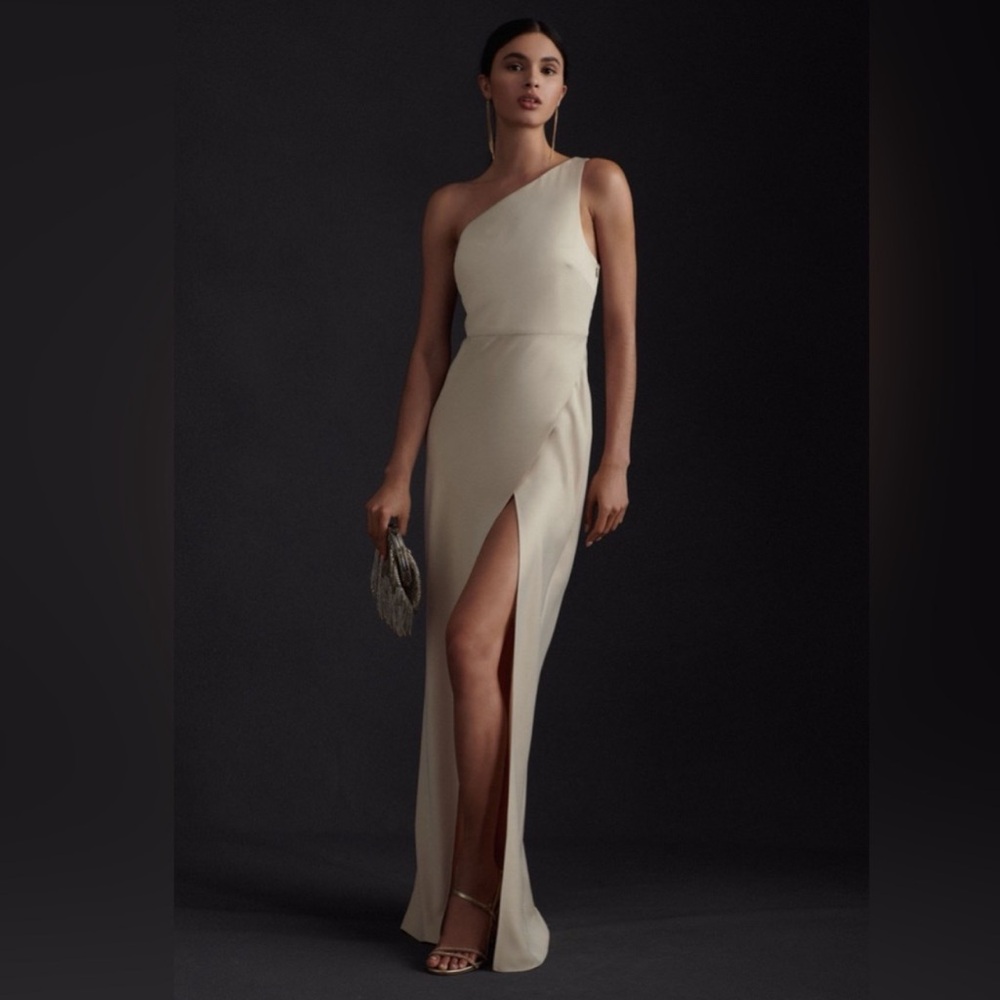BHLDN Dylan One Shoulder Slit Dress